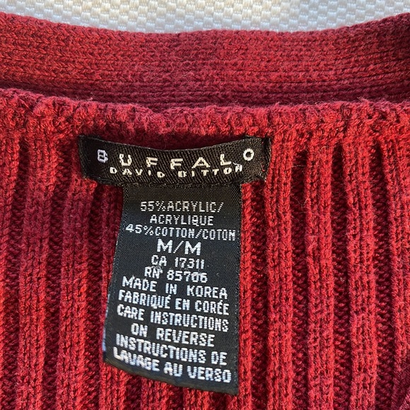 🍀3/50 BUFFALO Ribbed V-Neck Sweater (M) - Picture 7 of 10